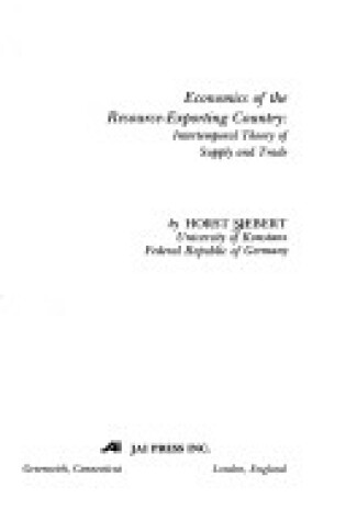 Cover of Economics of the Resource-exporting Country
