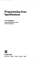 Cover of Programming from Specifications