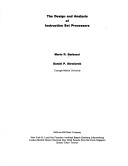 Cover of Design and Analysis of Instruction Set Processes