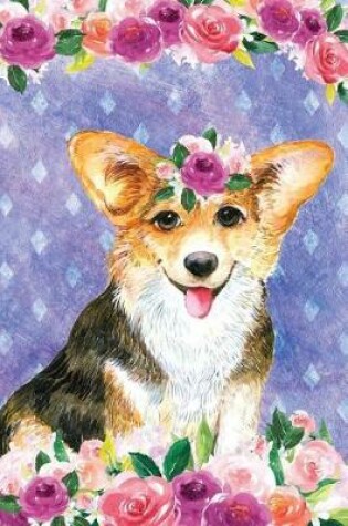 Cover of Bullet Journal Notebook for Dog Lovers Corgi in Flowers 1