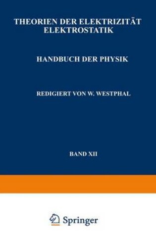 Cover of Theorien der Elektrizität Elektrostatik