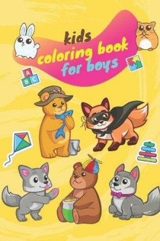 Cover of kids coloring book for boys