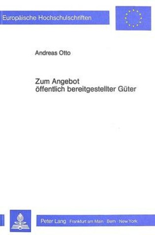 Cover of Zum Angebot Oeffentlich Bereitgestellter Gueter