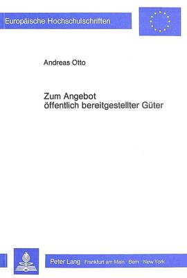 Cover of Zum Angebot Oeffentlich Bereitgestellter Gueter