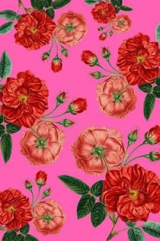 Cover of Vintage Red Roses Pink Journal Notebook