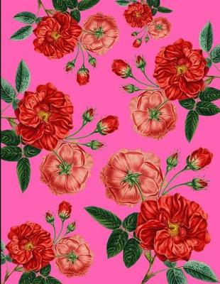 Book cover for Vintage Red Roses Pink Journal Notebook