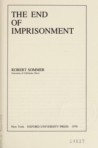 Cover of The End of Imprisonment