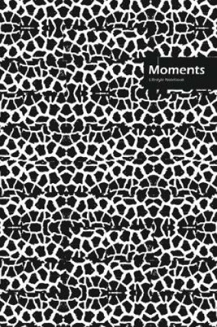 Cover of Moments Lifestyle, Animal Print, Write-in Notebook, Dotted Lines, Wide Ruled, Medium Size 6 x 9 Inch, 288 Pages (Black)