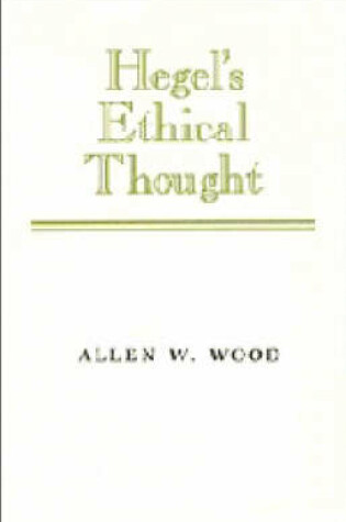 Cover of Hegel's Ethical Thought