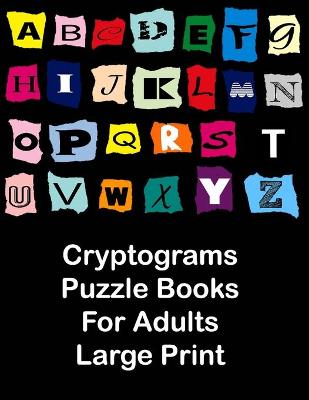 Book cover for Cryptograms puzzle books for adults large print