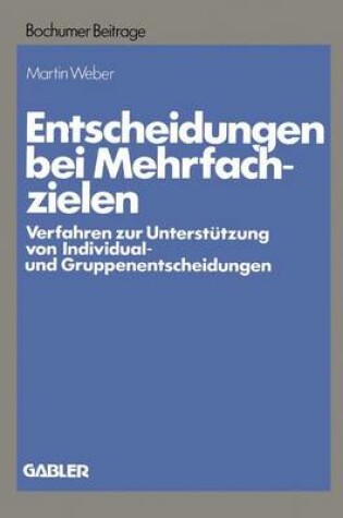 Cover of Entscheidungen bei Mehrfachzielen