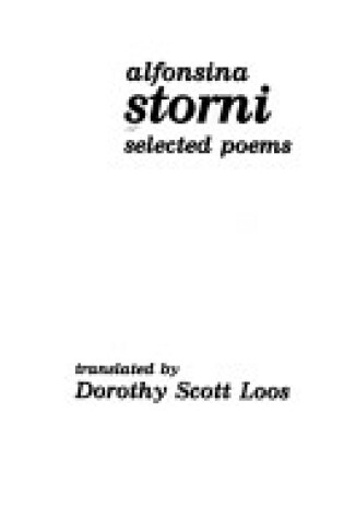 Cover of Alfonsina Storni : Selected Poems