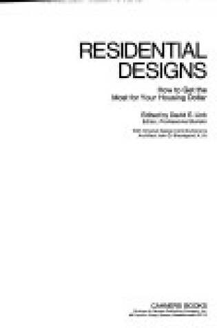 Cover of Residential Designs