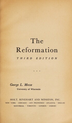 Book cover for The Reformation