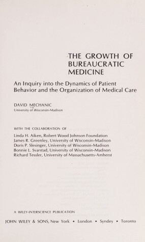 Book cover for Growth of Bureaucratic Medicine