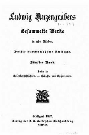 Cover of Ludwig Anzengrubers gesammelte Werke in zehn Bänden