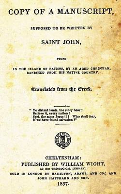 Book cover for Copy of a Manuscript, Supposed to Be Written by Saint John