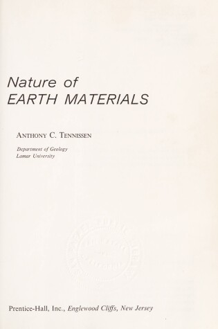 Cover of Nature of Earth Materials