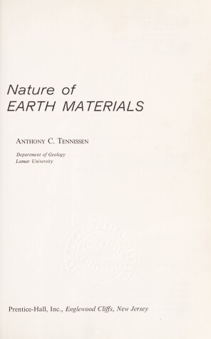 Book cover for Nature of Earth Materials