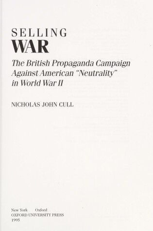 Cover of Selling War