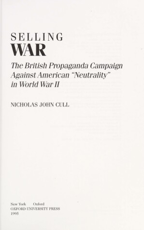 Book cover for Selling War