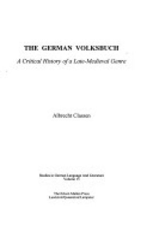 Cover of The German Volksbuch