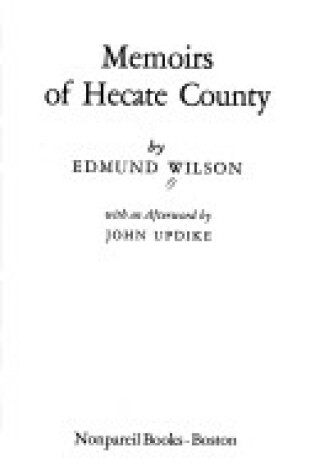 Cover of Memoirs of Hecate County