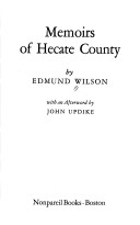 Book cover for Memoirs of Hecate County