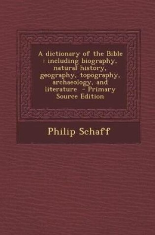 Cover of A Dictionary of the Bible