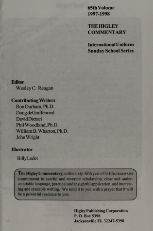 Cover of Higley Commentary-International Sunday School