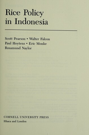 Cover of Rice Policy in Indonesia