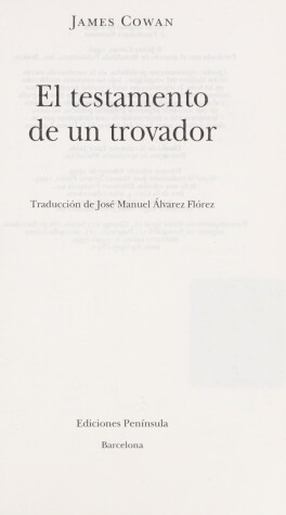 Book cover for Testamento de Un Trovador