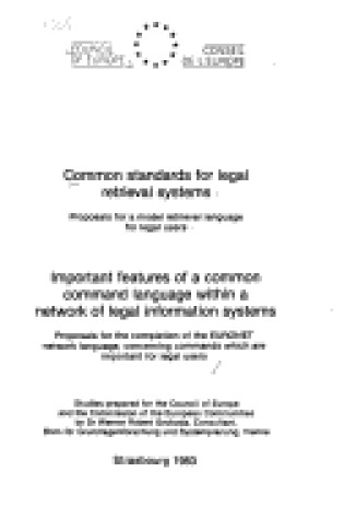 Cover of Common standards for legal retrieval systems