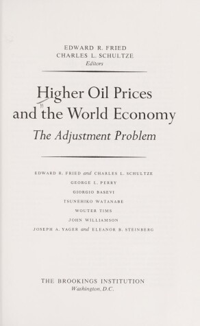 Book cover for Higher Oil Prices and the World Economy