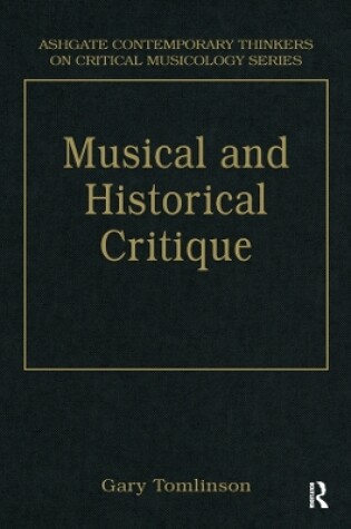 Cover of Music and Historical Critique