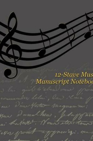 Cover of 12-Stave Music Manuscript Notebook - Wavy Music Staff