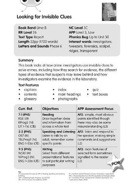 Cover of BC NF Lime B/3C Looking for Invisible Clues Guided Reading Card