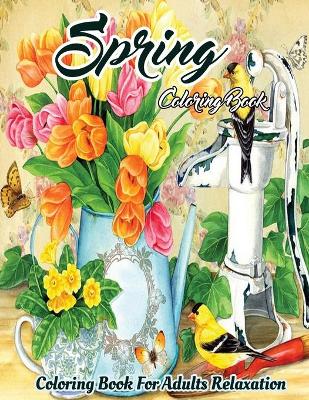 Book cover for Spring Coloring Book For Adults