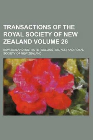 Cover of Transactions of the Royal Society of New Zealand Volume 26