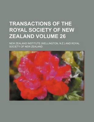Book cover for Transactions of the Royal Society of New Zealand Volume 26
