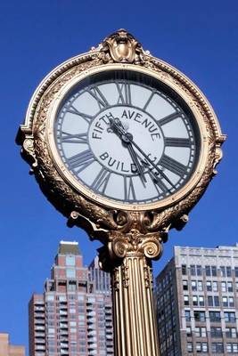 Book cover for 1909 Cast Iron Street Clock on Fifth Avenue New York City Journal