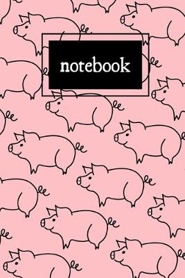 Book cover for Pink and black pig print notebook