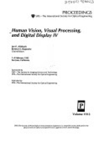 Cover of Human Vision Visual Processing & Digital Displ