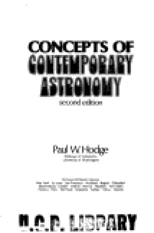 Cover of Concepts of Contemporary Astronomy