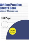 Book cover for Writing Practice Sheets Book (Advanced 13 lines per page)