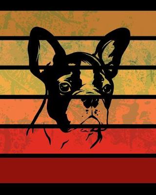 Book cover for Boston Terrier Retro Stripes Notebook