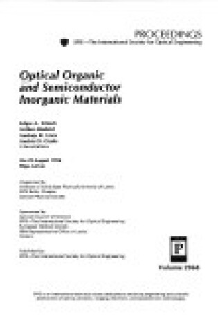 Cover of Optical Organic and Semiconductor Inorganic Materials