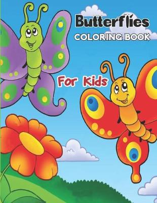 Book cover for Butterflies Coloring Book for Kids.