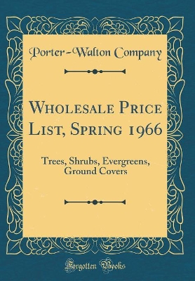 Book cover for Wholesale Price List, Spring 1966