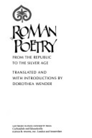 Cover of Roman Poetry